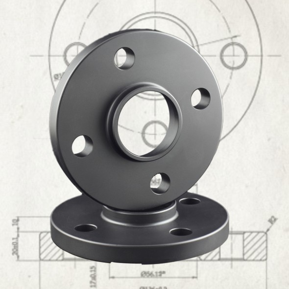 Anodized Black Forged Aluminum Wheel Spacers for 4x100 Mini series