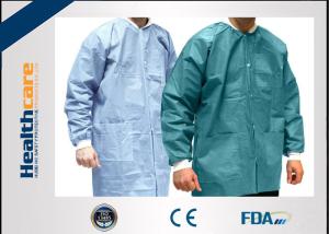 Wholesale ISO CE FDA Breathable Disposable Lab Coats Medical Scrubs Lightweight With Knitted Collar from china suppliers