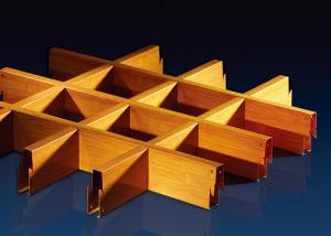 Wholesale Wood grain Aluminum Open Cell Ceiling 200x200MM Supermarket Decorated from china suppliers