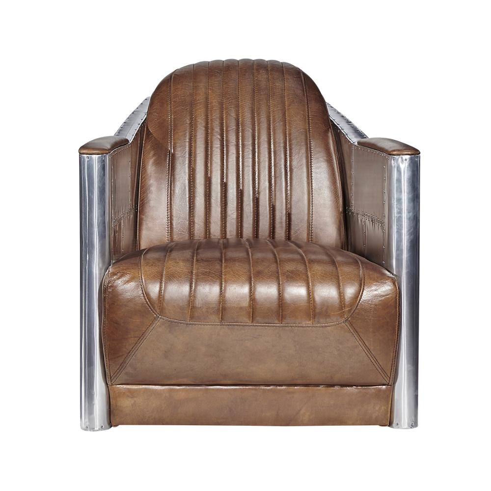 All Leather Aviator Tub Chair Tomcat Aviator Armchair With Aluminium Frame