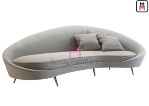 Wholesale Custom Upholstered Restaurant Booth 4 Seater Velvet Arc Shaped With Pillows from china suppliers