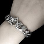 925 Silver Plated Thai Vintage Old Fashion Titanium Stainless Steel Curb Chain