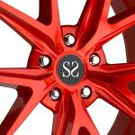 20 inch 5x130 forged 1 piece alloy red wheel with polished barrel