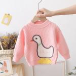 Unisex 1M Children'S Sports Shirts White Long Sleeve Pullover Cartoon Duck