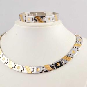 Wholesale US Europe Fashion 316L Stainless Steel Bracelet With Matched Necklace Jewelry Set CQS14 from china suppliers