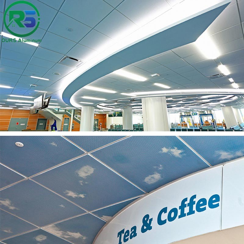 Weather Resistant 0.8mm Decorative Perforated Clip In Metal Ceiling Tiles Aluminum