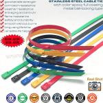 304/316 Stainless Steel Cable Tie Epoxy Polyester Fully Coated 500mm x 7.9,