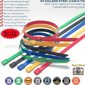 Wholesale 304/316 Stainless Steel Cable Tie Epoxy Polyester Fully Coated 500mm x 7.9, Nylon Plastic Sprayed Metal Cable Tie (Ø13-128mm, 380lbs) for Organize from china suppliers