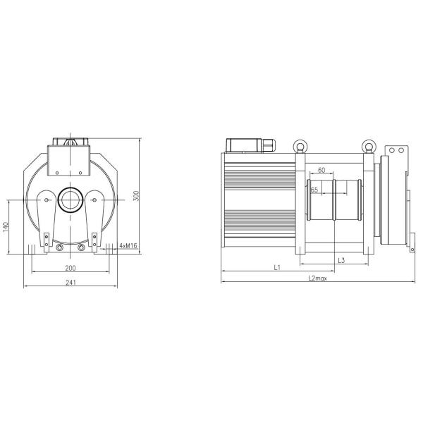 320kg~1000kg Elevator Belt Drive Gearless Traction Machine Steel Belt Traction Machine