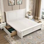White Blue Modern Hotel Bedroom Furniture Custom King Size Beds