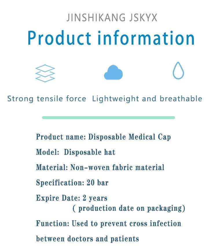 Non-Woven Dustproof waterproof non woven disposable protective cap