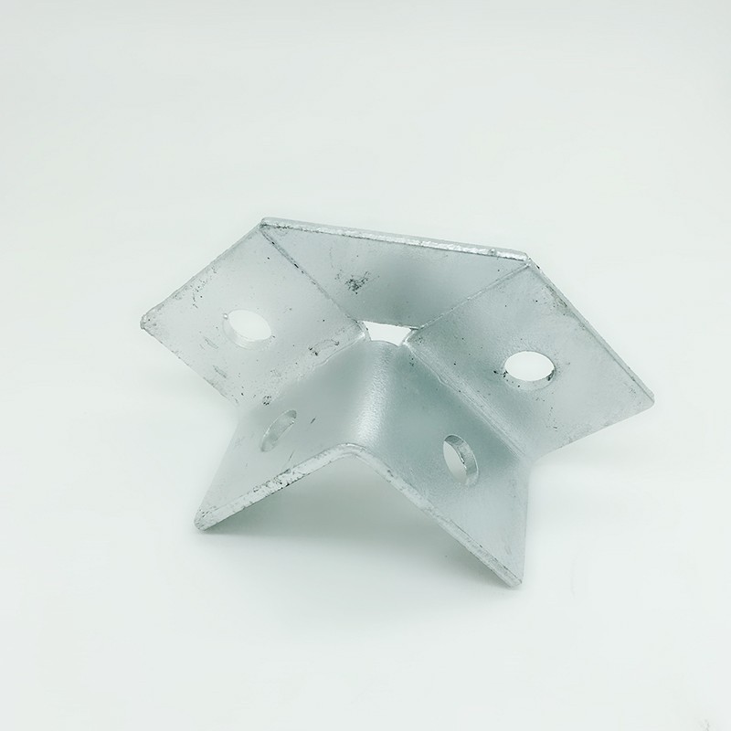 Galvanized Steel Stamping Welded Angle Connector Bracket Single Side Connection