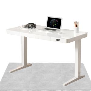 Wholesale Electric Height Adjustable Desk Metal Iron Modern Design Wireless Charger Glass Table from china suppliers