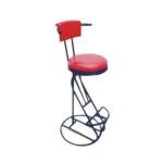 Round Nailing Swivel High Back Stainless Steel Bar Stool Adjustable Plastic