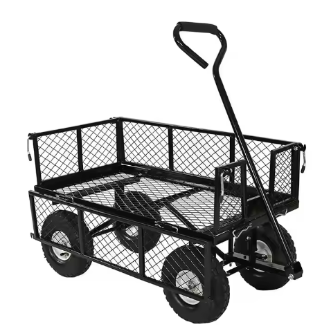 4 Wheel Outdoor Wagon Cart Sturdy Construction Heavy Duty Beach Cart