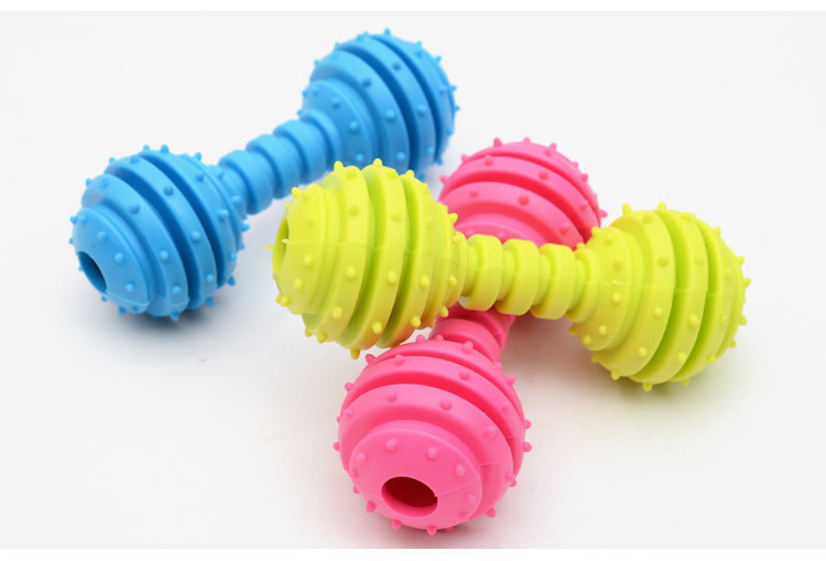 Dog Chew Toy Bone Shape TPR Pet Dog Toy Barbell Stocked for Your Furry Friend