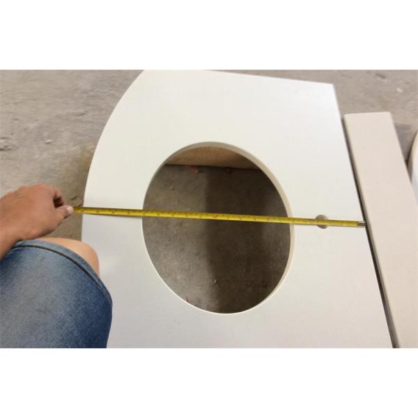 White Polished Special-shaped Artificial Quartz StoneVanity Tops Acid Resistance