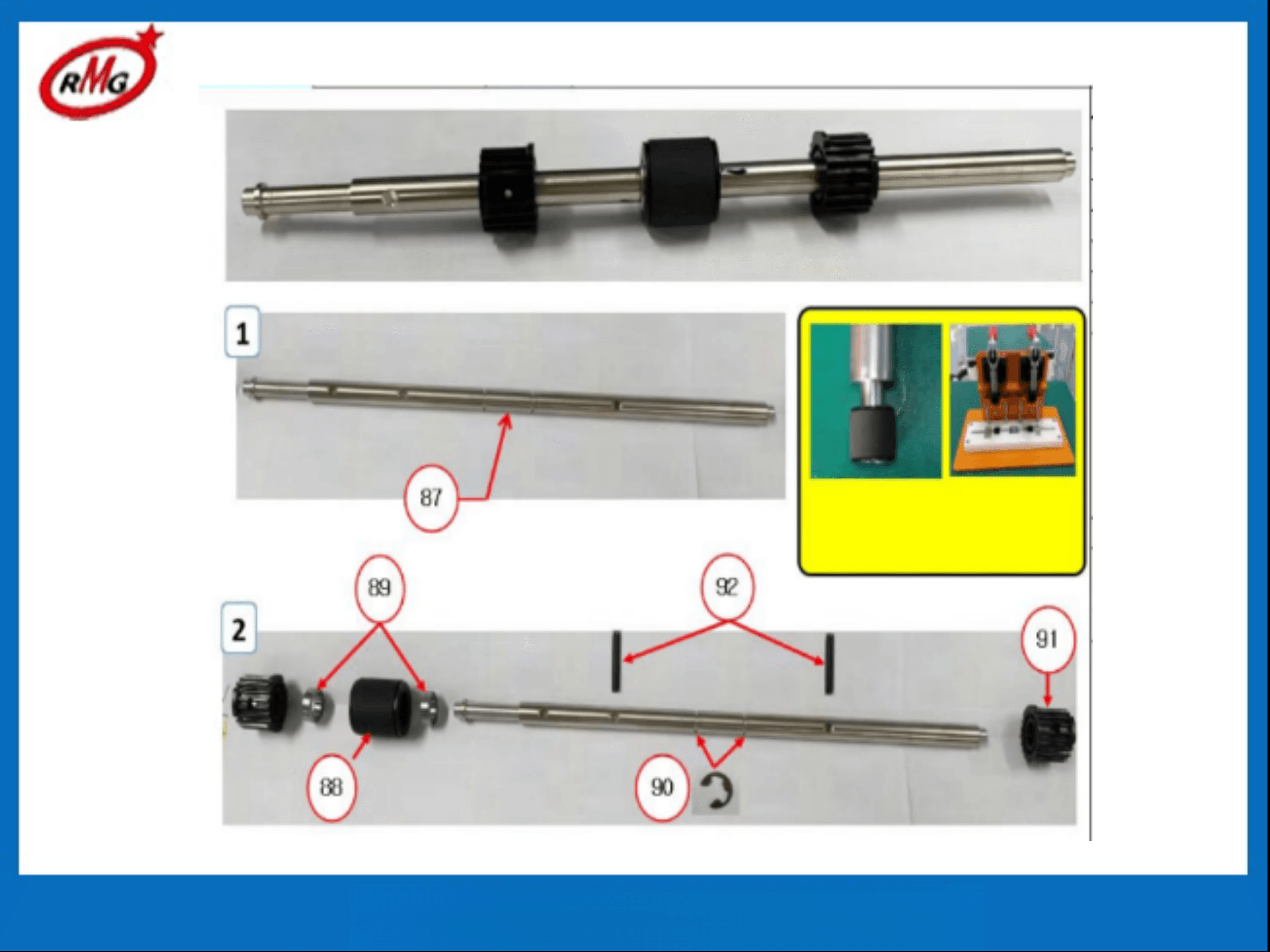 S7310000676 ATM Machine Spare Parts Hyousung Double Detect Roller For Hyosung 1k Dispensers