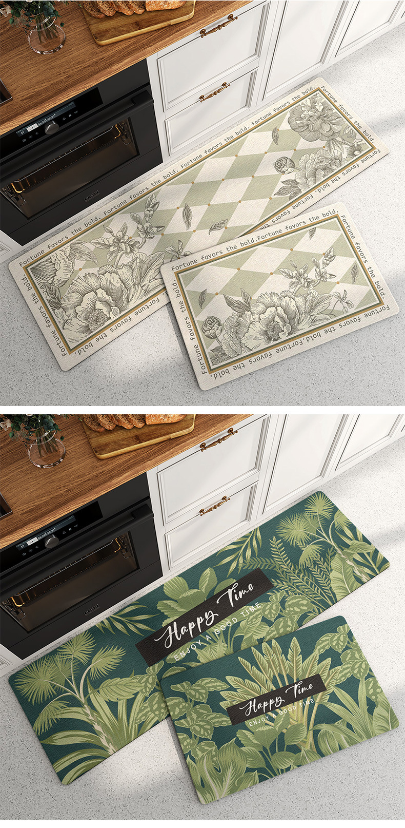 Non Slip Waterproof Kitchen Door Rug Mat for Anti Fatigue Washable Teppich Floor Mat