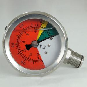 Wholesale 50mm All Stainless Steel Pressure Gauge 14 Psi 1 Bar Glycerine Filled Vacuum Manometer from china suppliers