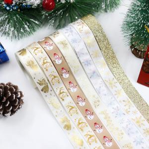 Wholesale Golden Christmas ribbons, Christmas wreaths, Christmas trees, bows, decorations, DIY gift packaging, party ribbons, and ribbons from china suppliers
