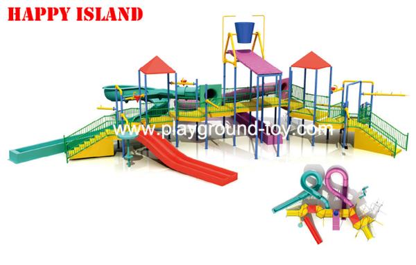 8m Height Fiberglass Kids Water Slides , Commercial Water Park Equipment Two