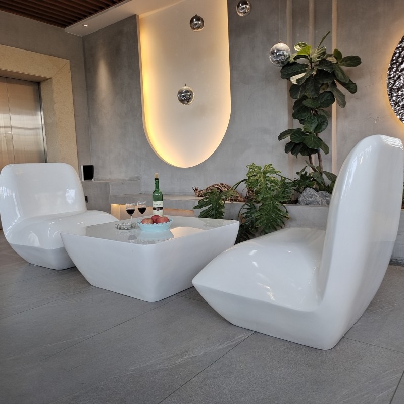 Customizable Logo Fiberglass Outdoor Furniture Sets Table Chair Sets