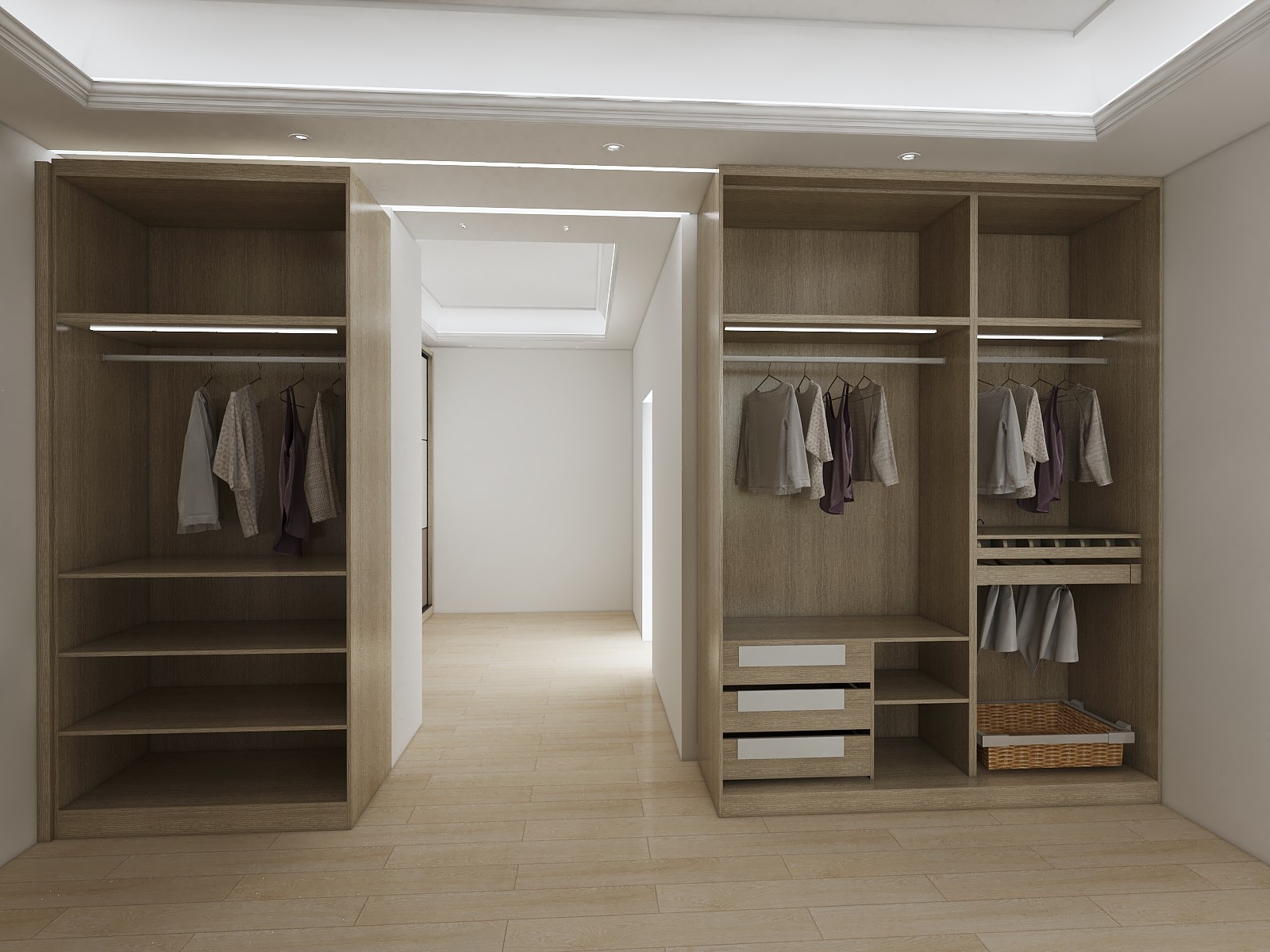 78in Bedroom Wardrobe Closets Aluminium Sliding Wardrobe Door Profiles With Lighting