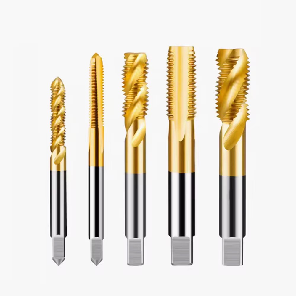 HSS Tip Tap Screw Tap Electric Drill Spiral Point 4 Straight Flutes Plug Thread Tapping Bearing Steel M2 M24 High Speed
