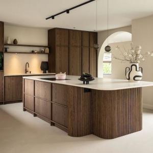 Wholesale Luxury Durable Kitchen Cabinet High End Contemporary Wood Cupboard Veneer Kitchen Cabinets Design Furniture Gabinetes De Cocina from china suppliers