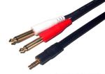 TS Mono Audio Y Splitter Cable Low Noise Resistance For Multimedia Home Stereo