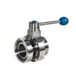 Threaded Butterfly Stainless Steel Sanitary Valves SMS Sanitary Multiposition