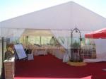 White Roof Outdoor Wedding Tent Transparent Side Wall With Elegant Curtains