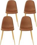 Washable PU Cushion Seat Back Nordic Dining Chairs 31inch Height