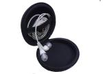 Round Hard Headphone Carry Case Semi Waterproof Ballistic Nylon 1680D