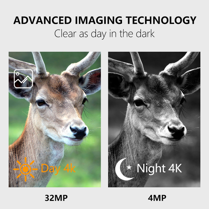 Wildlife Monitoring Camera Night Vision 0.1s Capture Speed 32MP 4K Hunting Camera Waterproof IP67 Animal Observation Camera hunting accessories