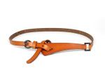 Brown Slim 13mm Womens Genuine Leather Belt For Dress