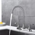 Brass Satin Nickel Black Centerset Kitchen Faucet 8 Inch Two Handle