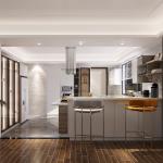 High Glossy Lacquer Melamine Board Modern Kitchen Cabinet with Acrylic Door