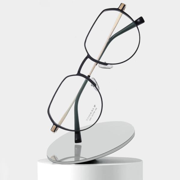 Aluminum Magnesium Titanium Frame Glasses , Custom Lens Round Prescription