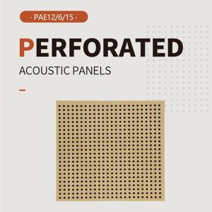 Wholesale Timber Veneer Perforated Acoustic Wood Panels For Auditorium Sound Absorption 0.9NRC from china suppliers