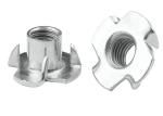 M10 M12 Stainless Steel Polishing 4 Claw Furniture Tee Nuts with Pronge DIN1624