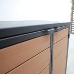 Durable Waterproof Recycling Outdoor Bins Steel HDPE Plastic Wood Material For