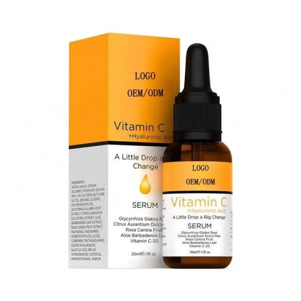OEM Vitamin C Serum Hyaluronic Acid Liquid Formula Natural Skin Lightening