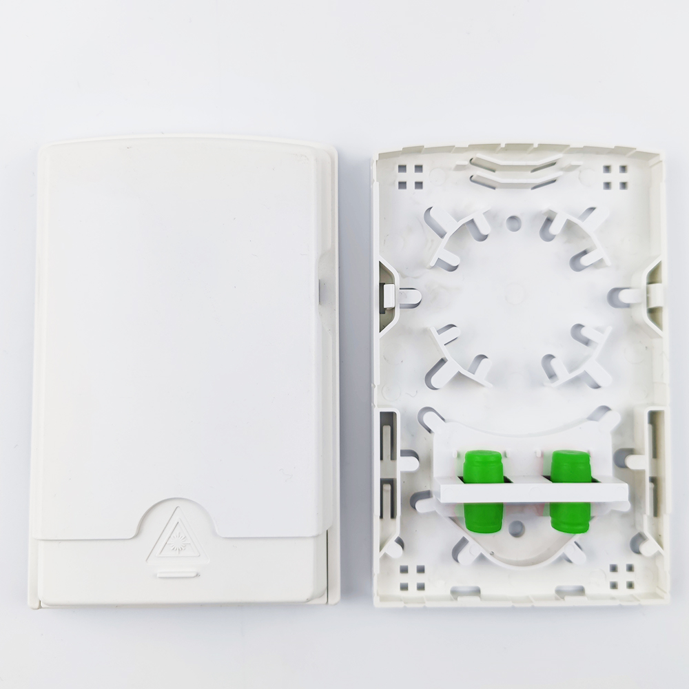 2 Cores FC APC Plastic Fiber Optic Faceplate Socket Panel White for FTTH Applications