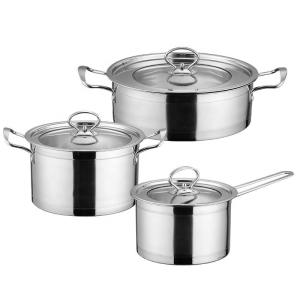 Wholesale New Design Cooking Set 6 Piece Kitchen Cookware 18/8 Stainless Steel Pans And Pots Set from china suppliers