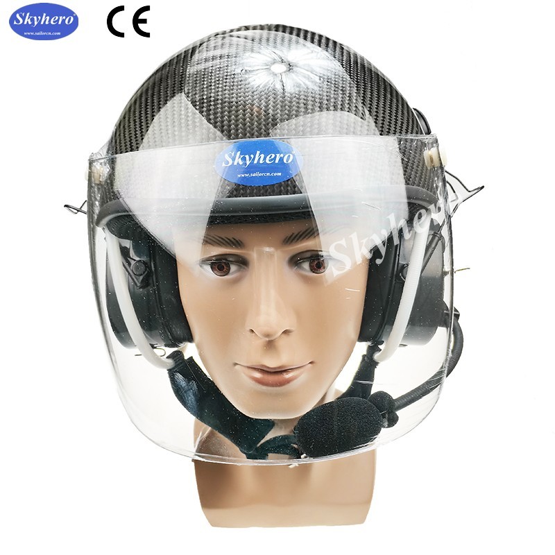 Carbon Fiber Active Noise Reduction Paramotor Helmet With Full Headset Factory Directly Sale Powered Paragliding Helmet