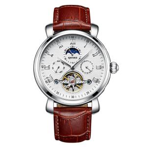 Wholesale Hollow 30M Waterproof Mechanical Watch Genuine Leather Wrist Watch from china suppliers