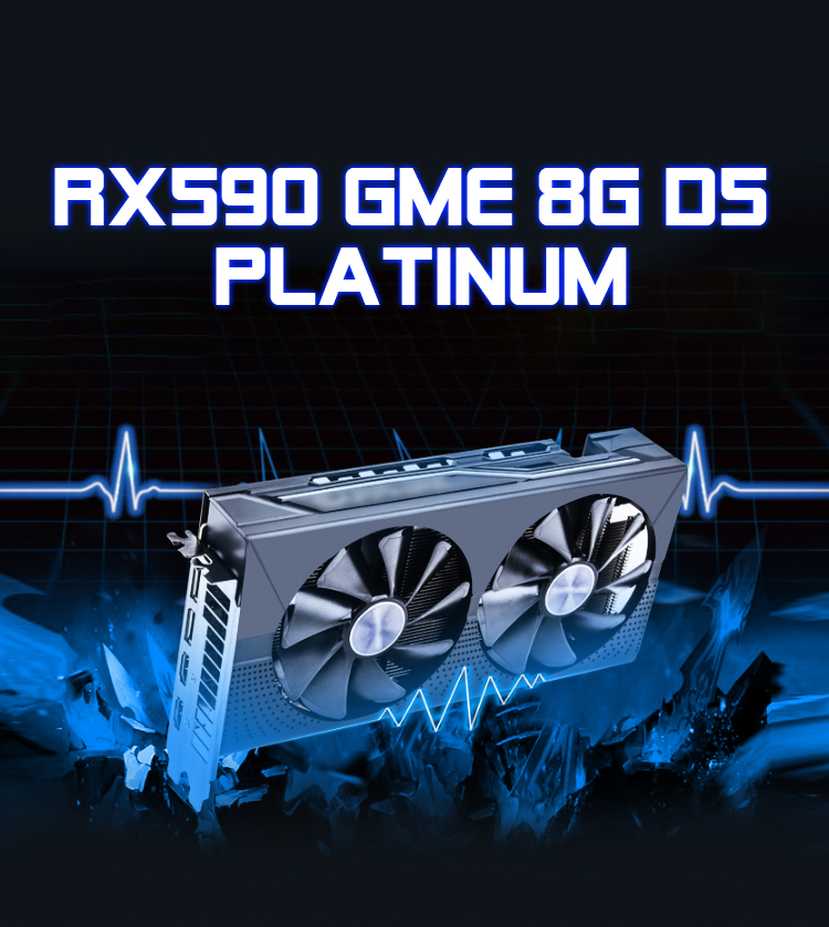 used dual fan RX580 8GB Graphics Card PCI Express 3.0 16x For AMD Sapphire