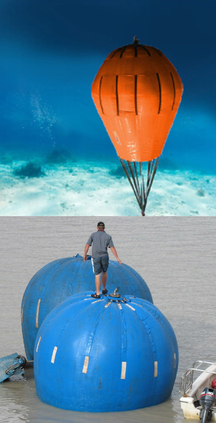 100kg Underwater Lift Bags Floating Parachute Type Diving Type